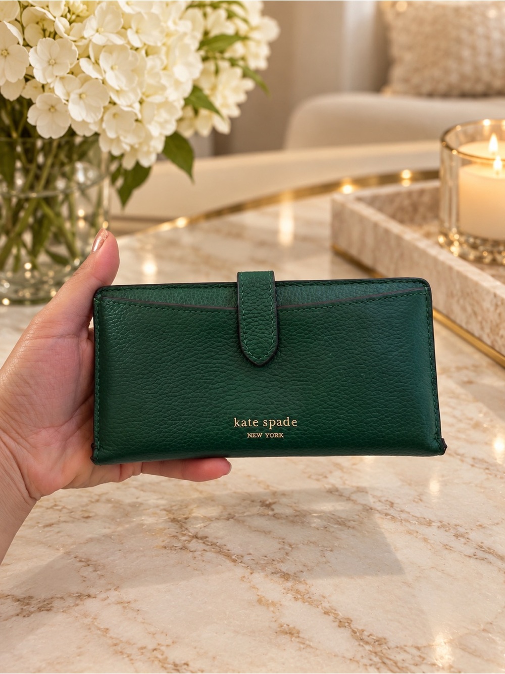 kate spade New York Emerald Green Leather Wallet